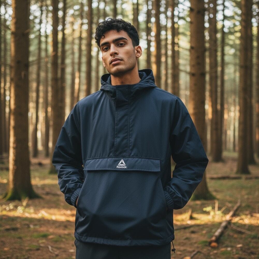 Mens Size Large Pullover 1/2 Zip Windbreaker Material Outdoor Hiking Sports